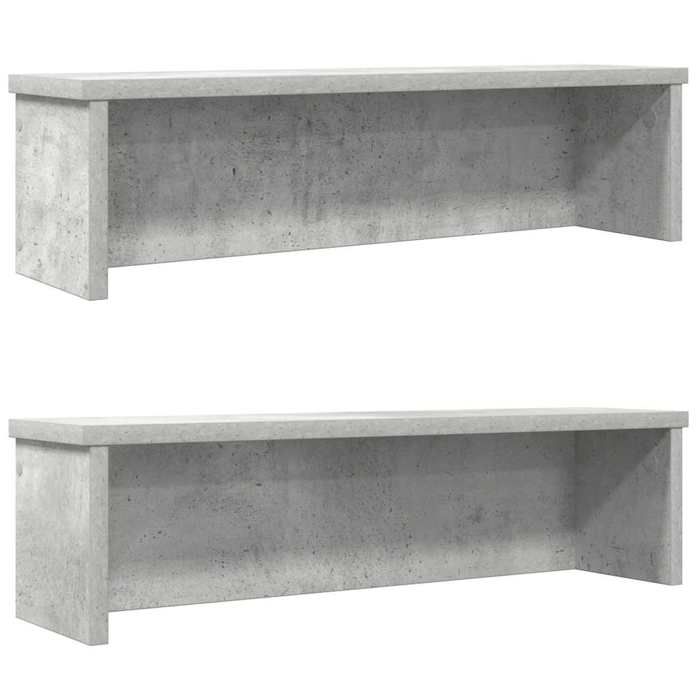 VidaXL Stackable Kitchen Shelves 2 Pcs Concrete Grey 60x15x16 Cm, Kitchen Storage Shelf, Cabinet Organizer 860506