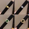 Geometric Zircon Flower Oval Fashion Open Ring For Women