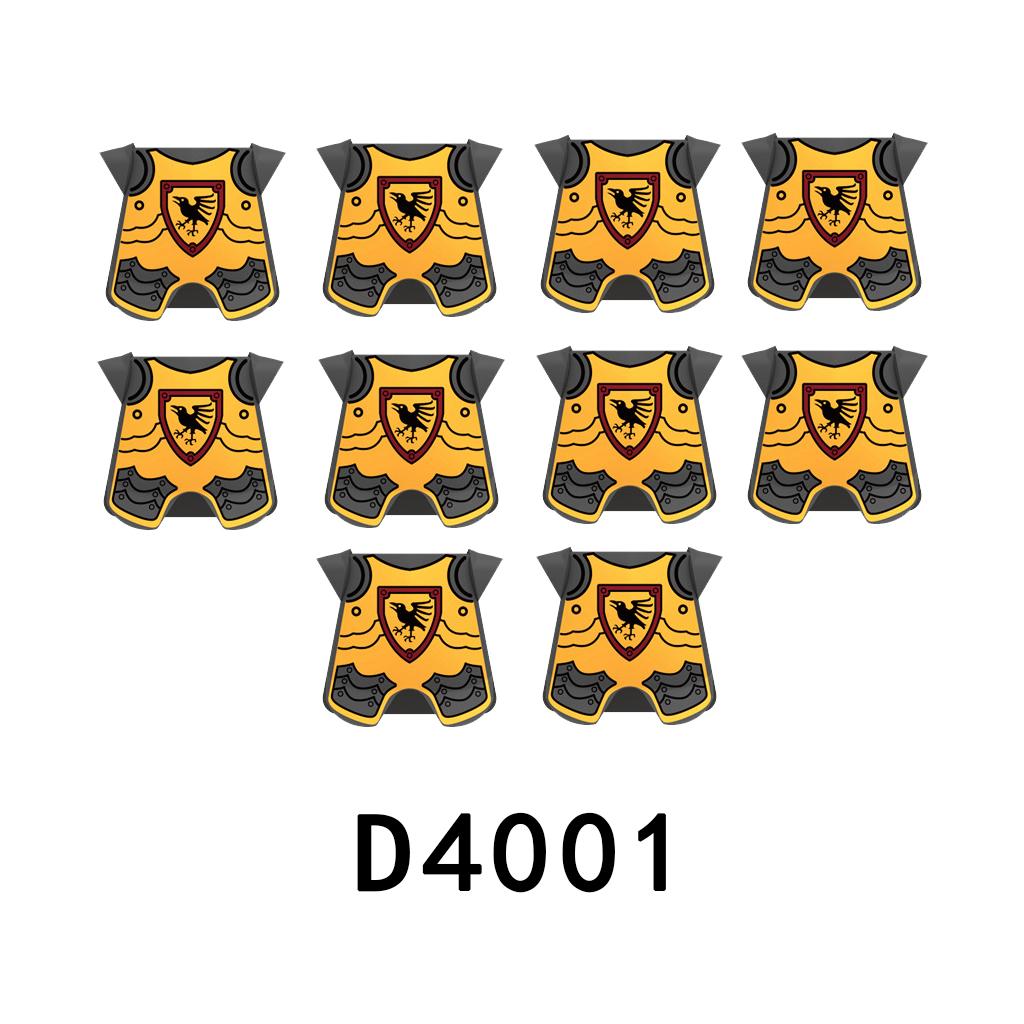 Mittelalterliche Militärburg Ritter Rüstung Bausteine Schulterpanzer Rüstungszubehör Roter Löwe Schwarzer Adler Waffensteine Spielzeug