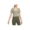 Dri-Fit One Classic Breathable Quick-Dry Pullover Solid Color Small Logo Short Sleeve T-Shirt Women Tops Light-Army-Green Black FN2852-320