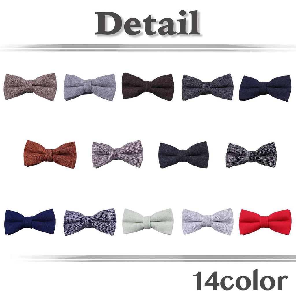 [White Fang] Bow Tie, Wool, Stylish, Formal, Casual, Wedding, Party, Men's NC122 (Khaki)