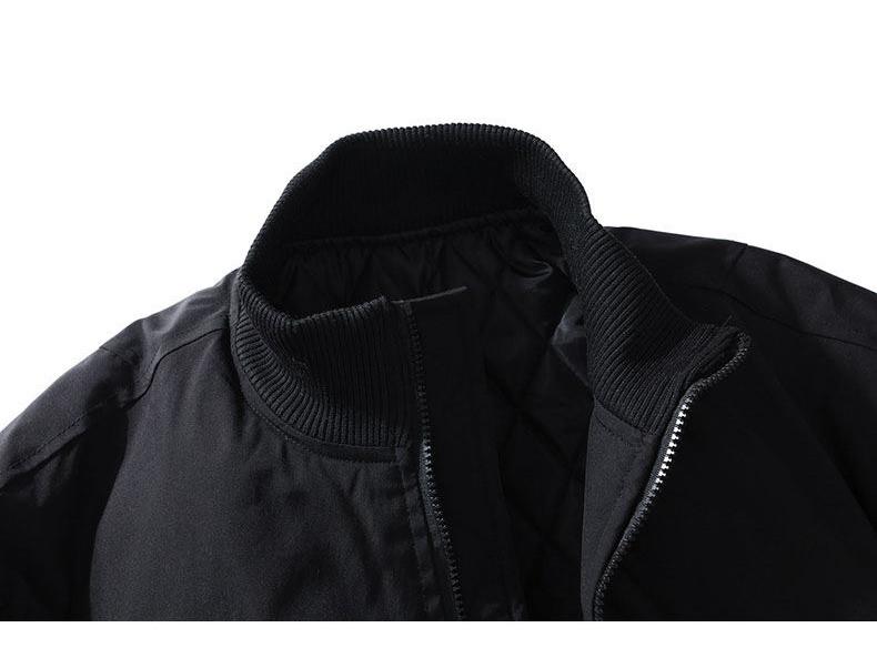 Men's American Style Cotton Flight Jacket: Thickened Autumn/Winter Warm Stand Collar Baseball Outerwear