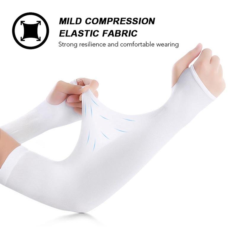 Cooling Arm Sleeves Men Women UV Sun Protection Long Arms Sleeves Cover for Cycle Driving Running Golfing Football Basketball