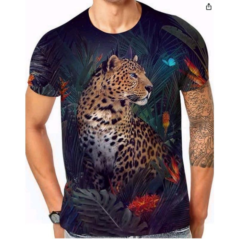Animal Trend Art Men's Collection 3D T-shirt Digital Printed Round Neck Shirt