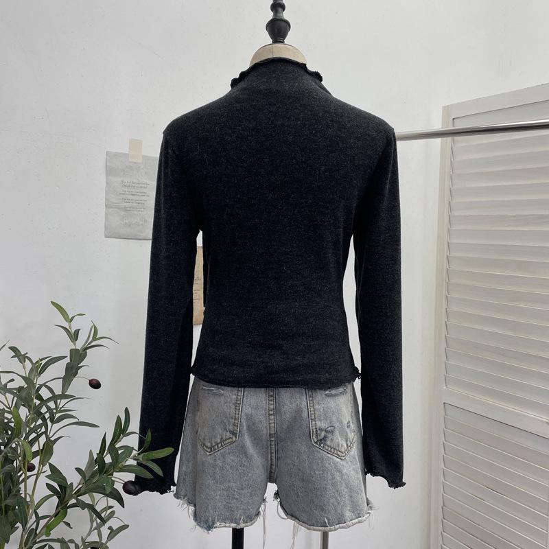 Korean Style Off-Shoulder Bow Slim Fit Long-Sleeve Women's Top