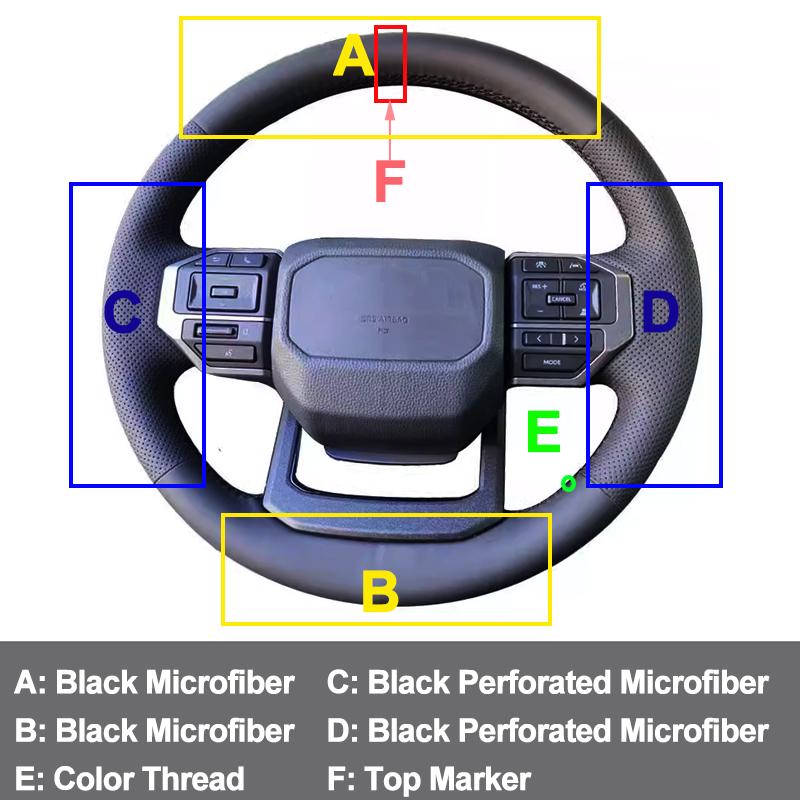 HuiER Hand Sewing Car Steering Wheel Cover Interior Accessories for Toyota Land Cruiser Prado 250 Series 2026 2026 2026