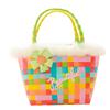 Stylish Children's Woven Handbag Colorful Crochet Tote Bag For Girls With Floral Design
