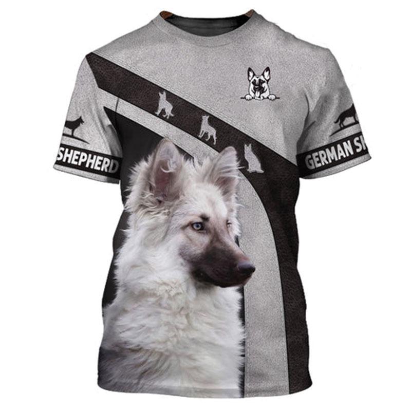 German Shepherd 3D Print T-Shirts Men's Summer Casual Crew Neck Short Sleeve T Shirt Oversized Tees Harajuku Tops Man Clothing