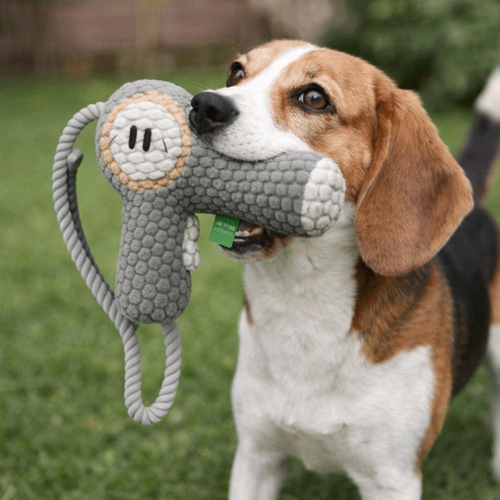 Hair Dryer Shaped Dog Chew Toy Durable Chew Squeaky Dog Toy Plush Dog Toy  Boredom Relief