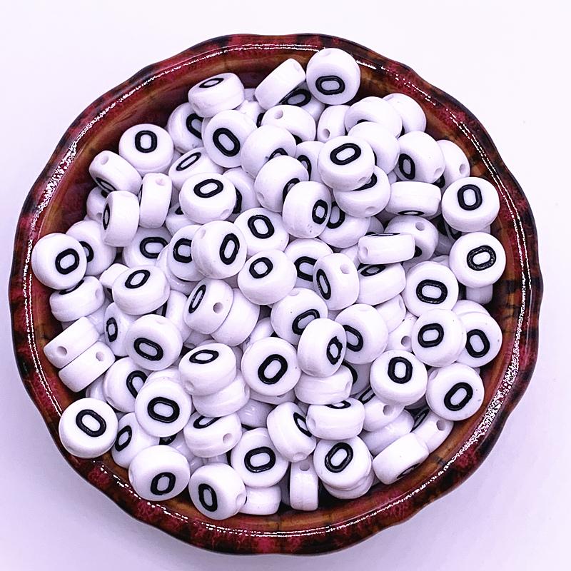 

100pcs/lot 7x4mm Number Beads Round Shape Beads for Making Jewelry DIY Accessories