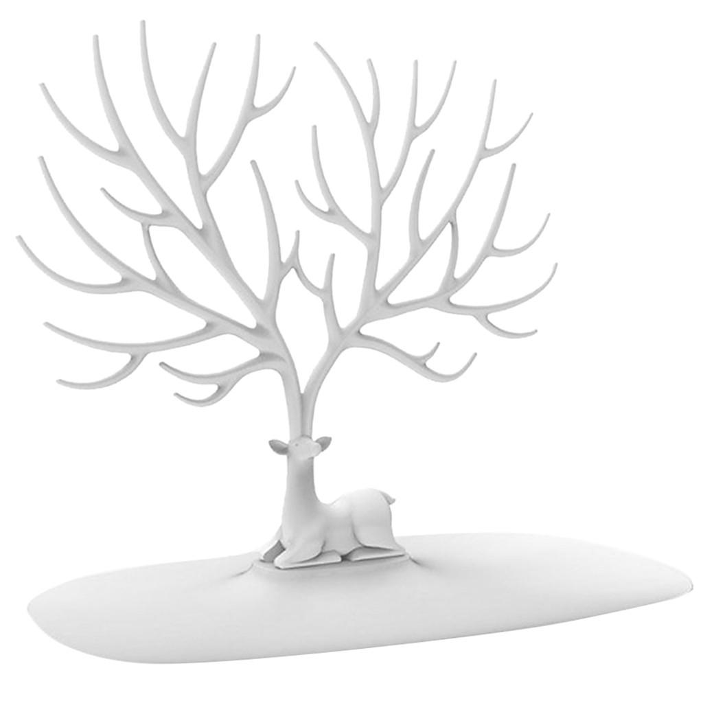 

Стенд для ювелирных изделий с головой оленя, подвесной стенд для ювелирных изделий, серег и ожерелья WH белый