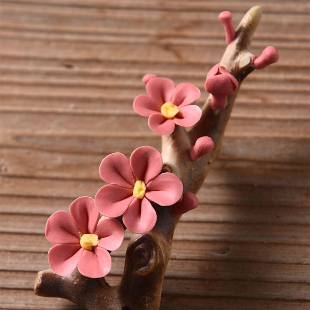Ceramics Plum Blossom Writing Brush Stand Home Decor Incense Stick Holder Aromatherapy Base