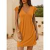 Beach Leisure Deep V-neck Pleated Loose Dress