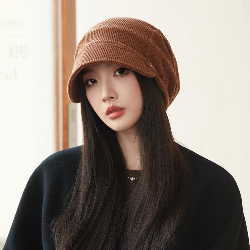 

Small Hat for Women with Autumn and Winter Thin Styles Fashionable and Versatile Pull Out Hat Big Head Circumference Pile of Hats