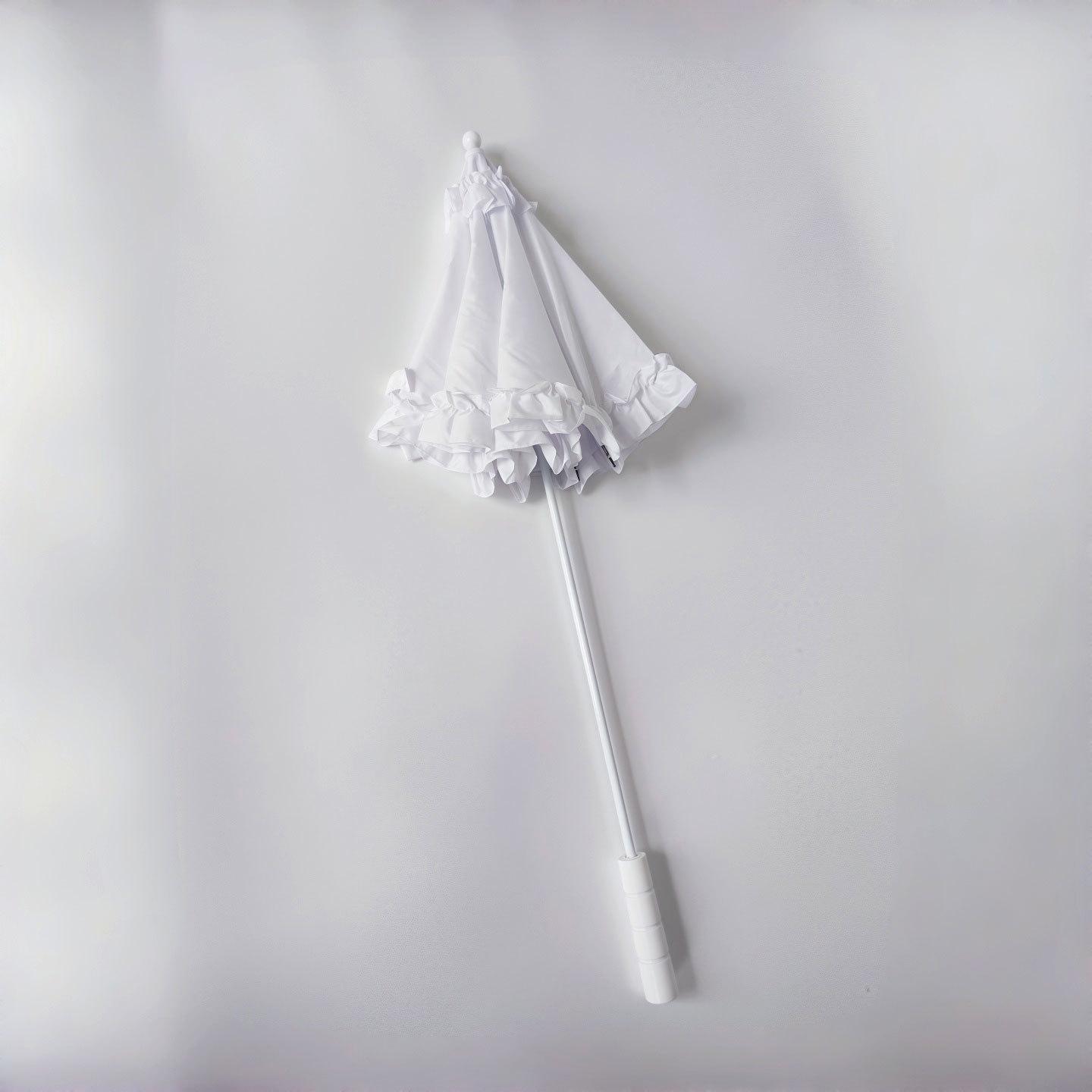 

Lolita Lace Umbrella - Handmade Solid Color with Straight Handle, Perfect for Photo Prop or Decoration.