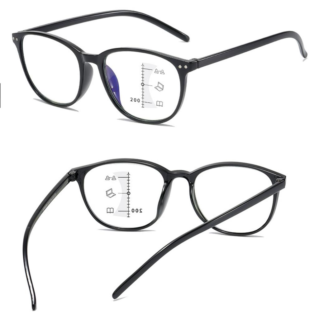 Retro Multi-Focus Blue Light Blocking Reading Glasses Lightweight Comfortable Eyewear for Daily Use