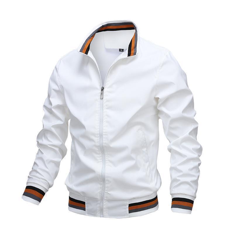 Men's Casual Sports Jacket, Stand-up Neck Zipper Jacket European and American Zipper Jacket