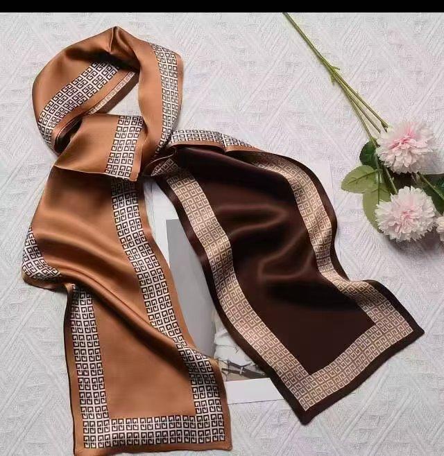 Big Brand Double-sided Printed Long Headband Silk Scarf Hin Scarf Ribbon Tie Bag Decoration Suit Scarf Waist Belt Multi Function