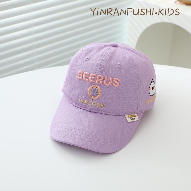 Korean Version of Children's Baseball Cap Boy Baby Spring and Autumn Girls Baseball Cap Sun Protection Medium Large Children Pure Cotton Thin Style