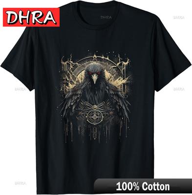 Odin Rav Keltisk Viking Valhall Hedensk T-skjorte Edgy Retro Klassisk T-skjorter Retro Avslappet Trendy T-skjorte Trendy Minimalistisk T-skjorte