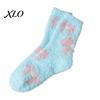 Thickened Fluffy Winter House Socks Coral Fleece for Women, Soft Thermal Crew with Non-Binding Extra Loose Ankle Top, Fuzzy Sleep Cute Prints
