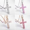 Fashion Shine Crystal Zircon Cross Pendant Necklace For Women Girl Zircon Thin Chain Necklace Punk Teenger Party Jewelry