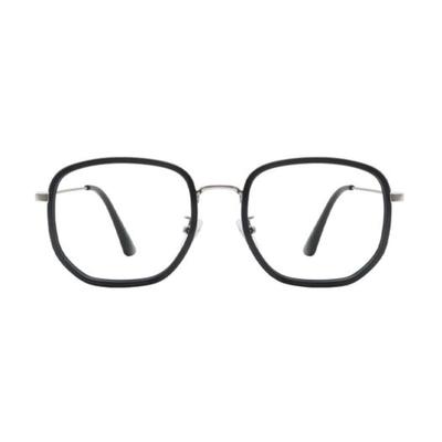 Oart Poetische SCHWARZ SILBER Übergroße Kombinationsbrille mit Hornrand