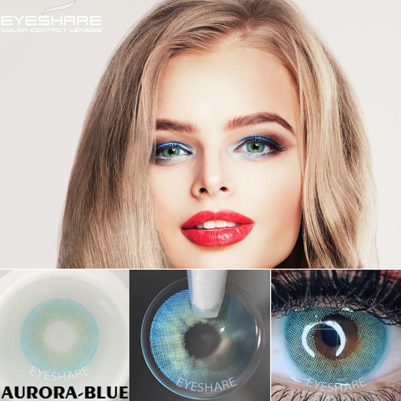 Eyeshare 2 Stück/Paar Farbige Kontaktlinsen für die Augen Farbige Augenlinsen GEM Kontaktlinse Beautiful Pupil Cosmetics Yearly