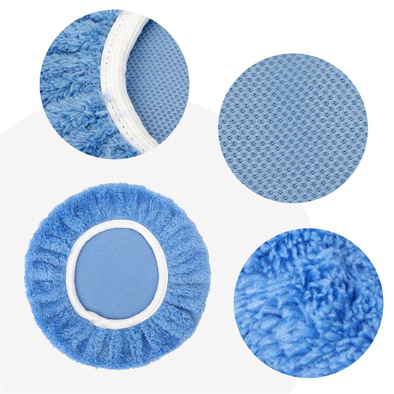 10Pcs 10Inch Car Polishing Pad Auto Soft Microfiber Bonnet Polisher Soft Wool Wax Wash Buffer Cover Cleaning Tools Accessories