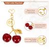 [uxcell] Initial Letter Keychain, Cute Cherry Alphabet D Letter Decor with Letter Pendant for Women's Capers, Handbags, and Backpacks (Red)