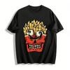 Skull French Fries Graphic Print Trendy Casual Short Sleeve Tee Pure Cotton T-shirt