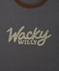 WACKY WILLY Typo Ringer Short Sleeve T-Shirt Charcoal