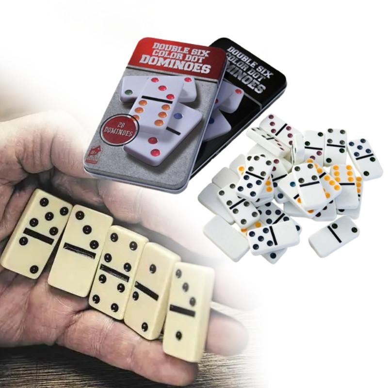 Double Colour Six Dot Dominoes Game Set Kids Educational Toys Gift Interaction