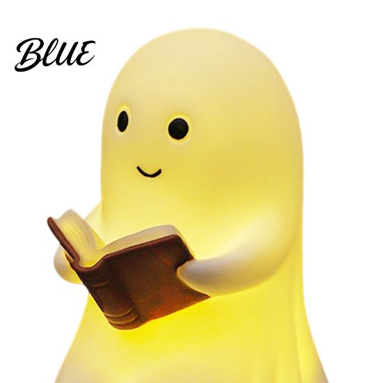 Unique Mystery Home Accent Halloween Ghost Lamp Cute Middle Finger Ghost/Reading Book Night Light Funny Ambient Bedside Lighting Spooky Figurine for