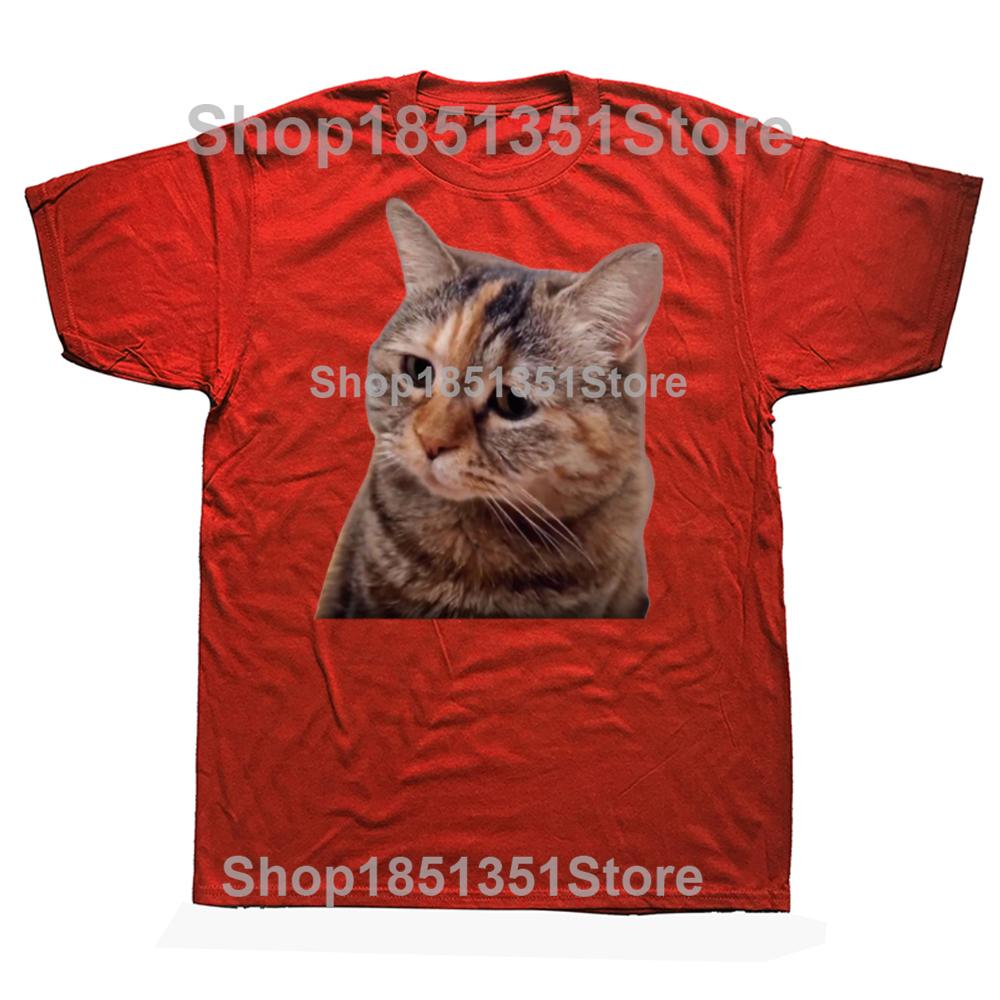 

Cute Sad Mewing Cat Tshirt Funny Cats Talking Meme Trend Y2k Couples Gift Tshirt Casual 100 Cotton Unisex Tee Tops EU Size S
