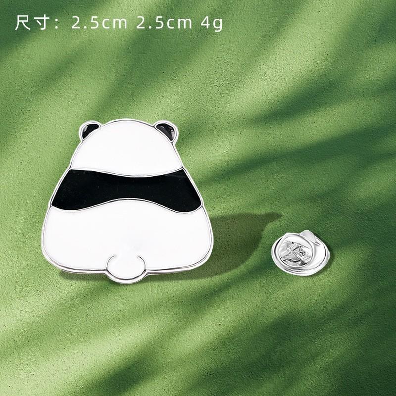 Chinese style panda brooch cute animal bag badge clothing bag accessories bamboo giant panda chain collar pin