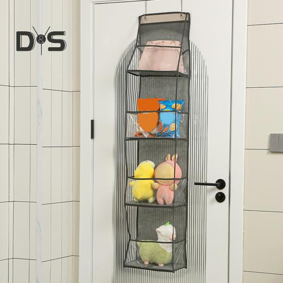 Storage Hanging Bag Organizer Strong Load-Bearing Large Capacity Simple Installation Multipurpose Storage Holder with Metal Hooks