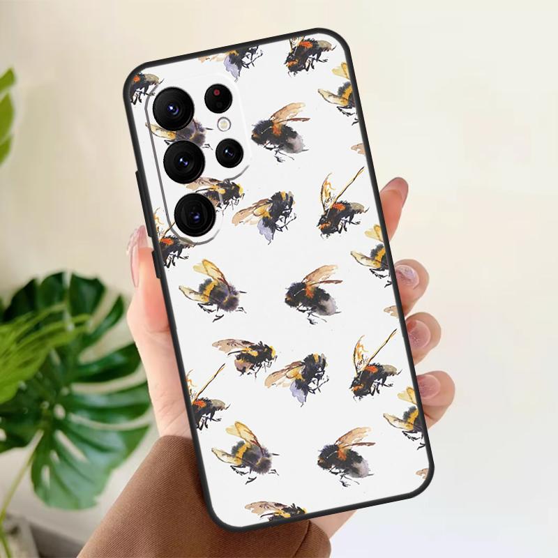 Bee Honey Soft Case For Samsung Galaxy S21 S22 S23 S24 S25 Ultra S9 S10 Plus S20 FE S24 FE Phone Cover
