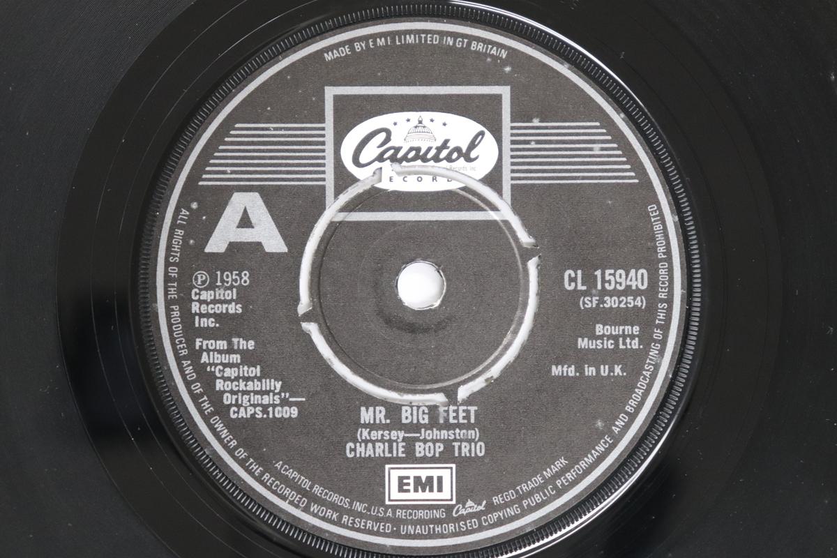 

7inch Record CHARLIE BOP TRIO / MERRILL E. MOORE - Mr. Big Feet / Boogie My Blues Away CL15940 CAPITOL RECORDS 1977 UK Rock Used