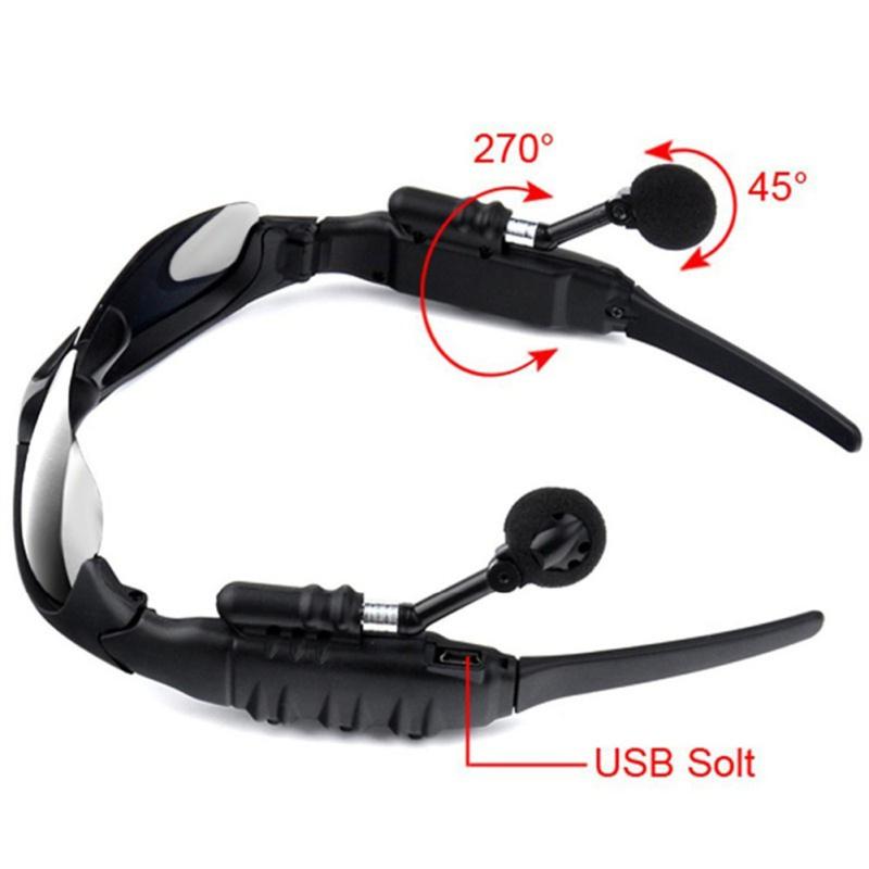 Bluetooth-compatible Glasses Stereo Wireless Headphones With Microphone Polarized Sunglasses Noise