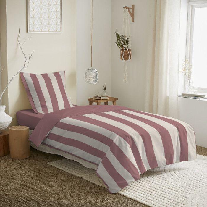 Deauville Purple Reversible Duvet Set for 90 X 190 Cm Bed