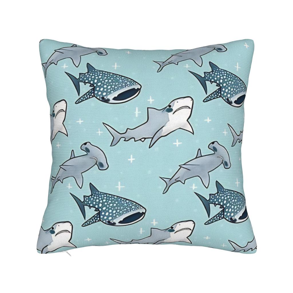 Pillow Cover Sharks Fantastic Animals Vintage Watercolor Pattern Vintage Pillow Case For Living Room Chair Pillowcases