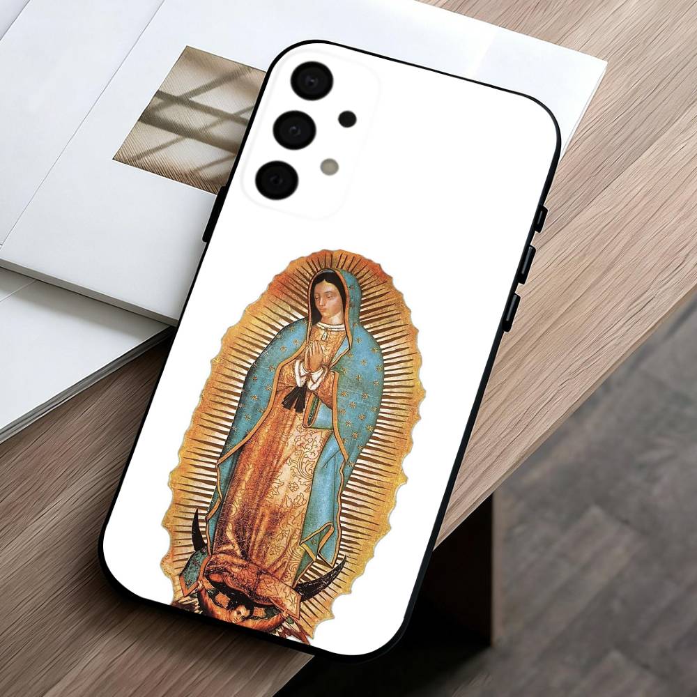 Virgin De Guadalupe Phone Case For Samsung Galaxy A73,A72,A71,A70,A53,A52,A51,Soft Silicone Black Cover