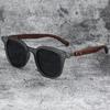 Trendy Retro Wood Grain Polarized Sunglasses for Women and Men New Square Frame Sun Glasses Cycling Eyewear Outdoor Street UV400