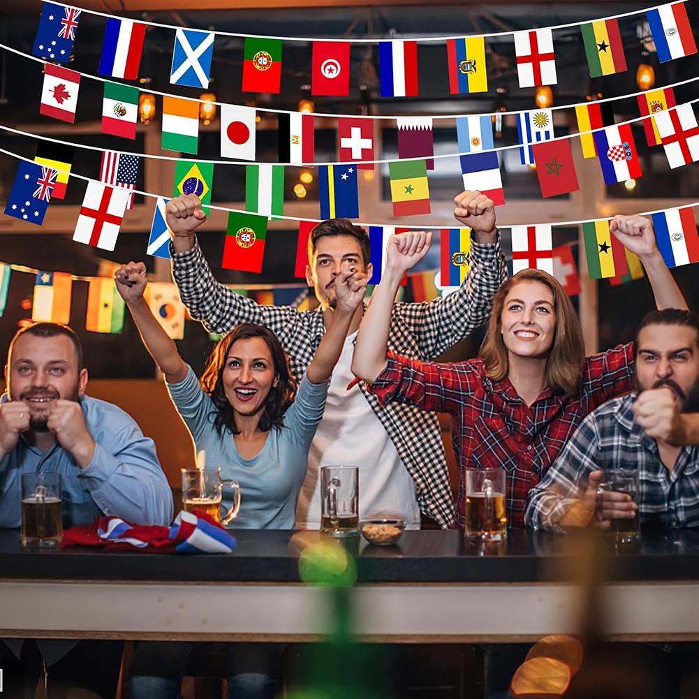 2026 FIFA World Cup Flags Bunting Extra Large 48 Countries Flag Banner for Bar Party Fans Sports Club Home Wall Decor