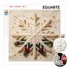 DIY 5D Pearl Painting Kit Framed with White Snowflake and Christmas Berry Design Sparkling Bead Canvas Art Creative Gift for Nursery Room Decor