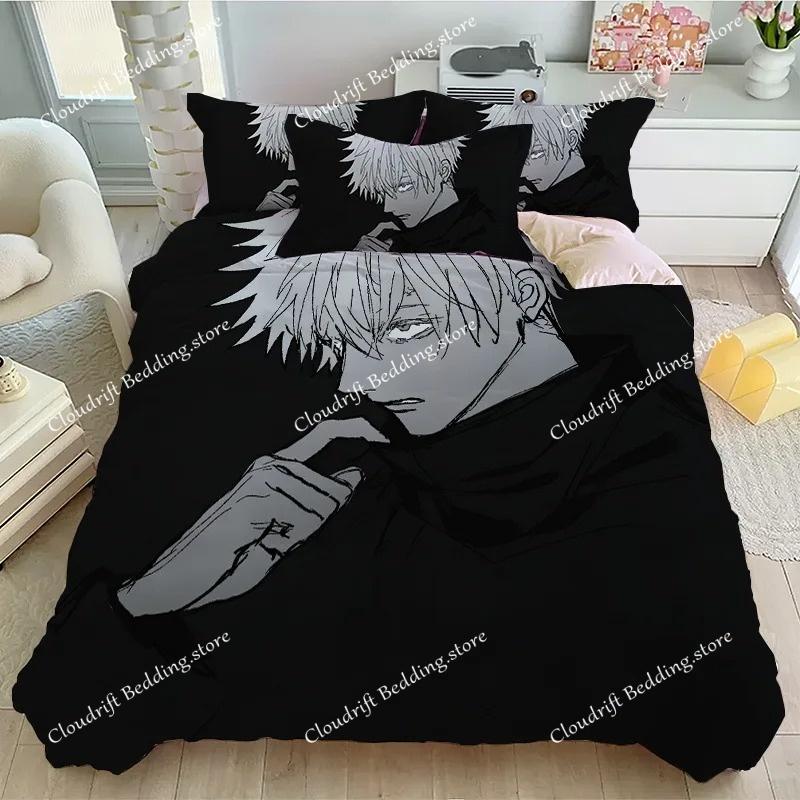 Animatie Jujutsu Kaisen Beddengoed set Satoru Gojo Dekbedovertrek Zacht Dekbedovertrek en Kussensloop voor Tieners Eenpersoons Dubbel Queen King