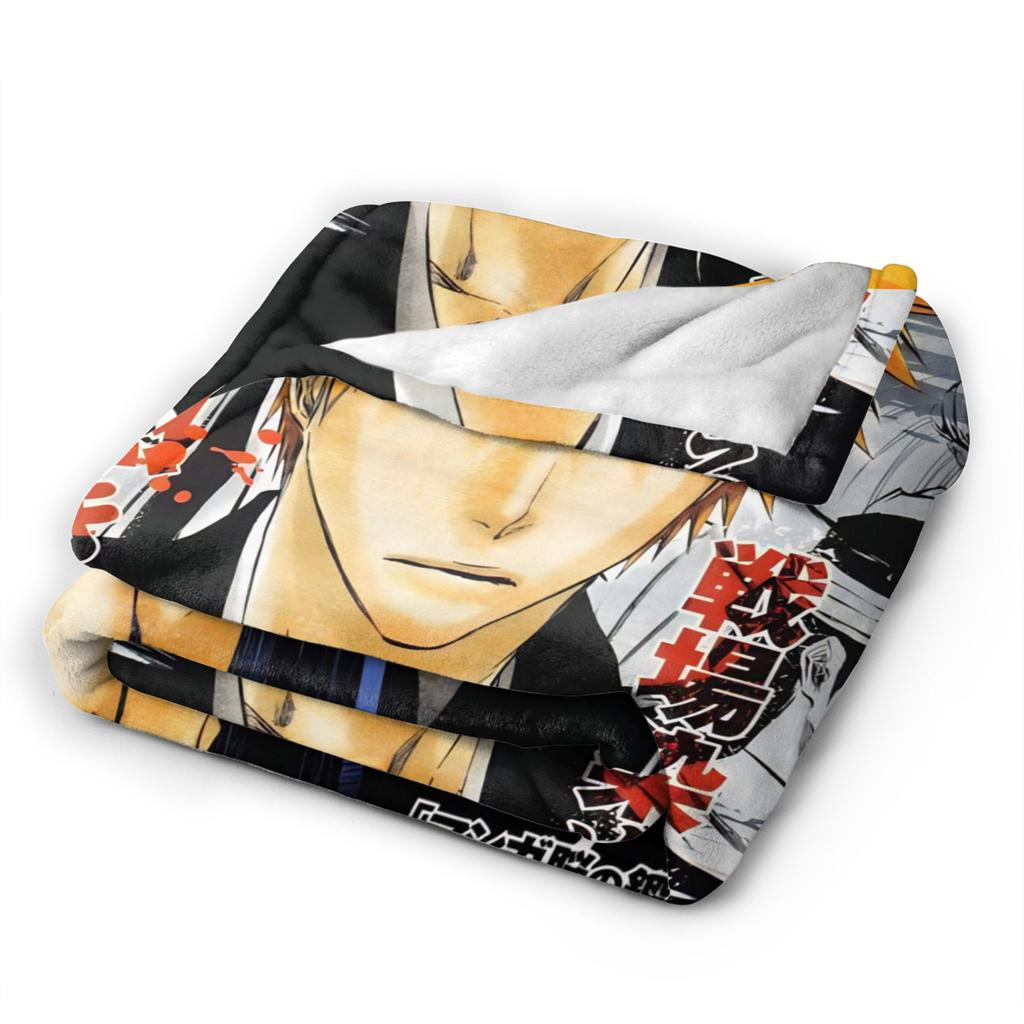BLEACH Anime Ichigo  Blanket Quality Warm Soft  Throw Blanket Winter Picnic Couch Chair Sofa Bed Novelty Bedspread