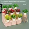 5pcs 4 Styles Simulation Vase Mini Finished Flower  Outdoor Doll House Model Accessories