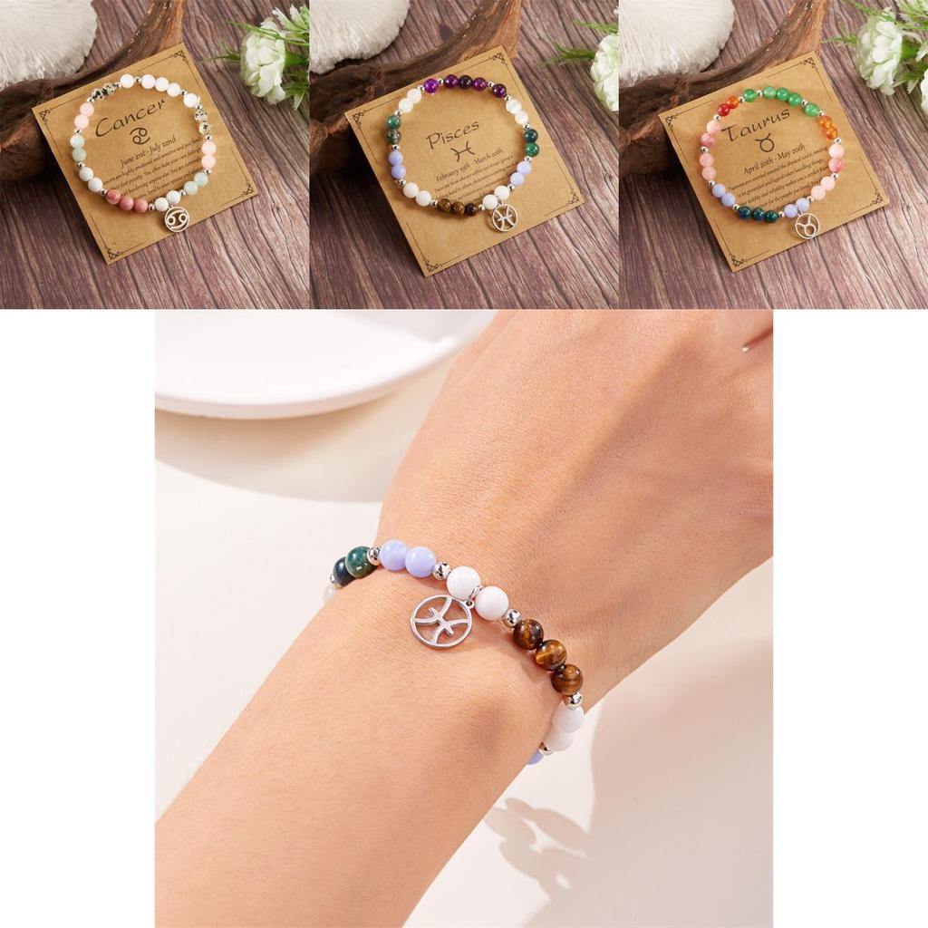 Constellation Stone Jewelry Bracelet For Women With Copper And Glass Beads For Travel